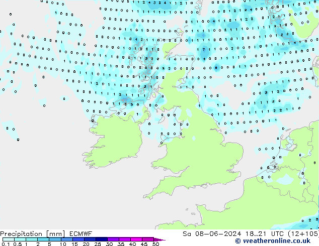 Precipitation ECMWF Sa 08.06.2024 21 UTC