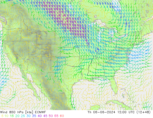 Vent 850 hPa ECMWF jeu 06.06.2024 12 UTC