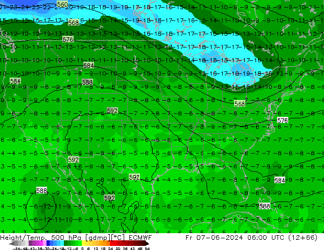 Z500/Rain (+SLP)/Z850 ECMWF ven 07.06.2024 06 UTC