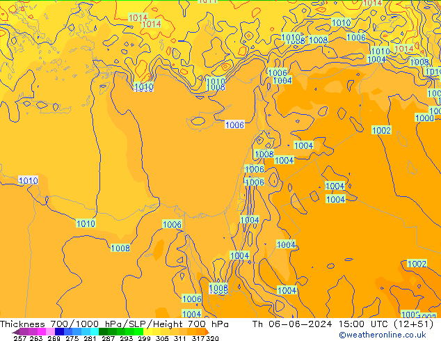 Thck 700-1000 hPa ECMWF  06.06.2024 15 UTC