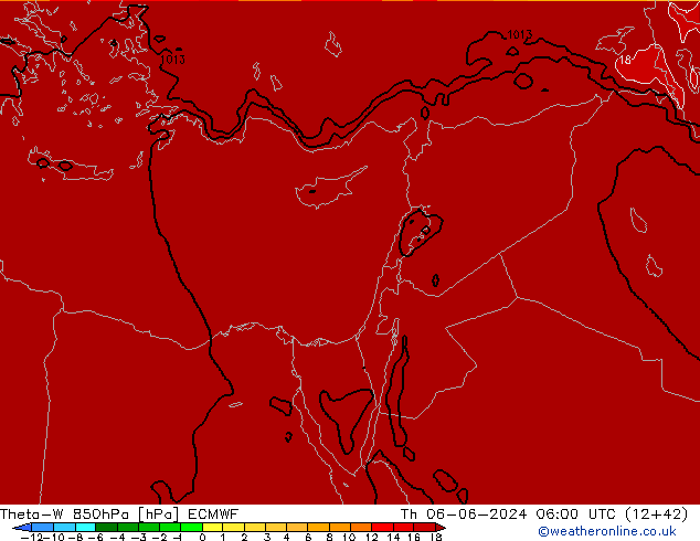 Theta-W 850hPa ECMWF Th 06.06.2024 06 UTC