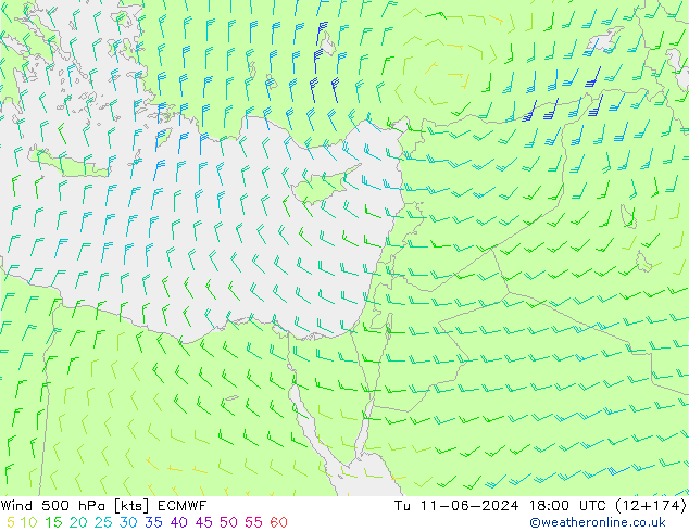 Rüzgar 500 hPa ECMWF Sa 11.06.2024 18 UTC