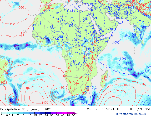 Z500/Rain (+SLP)/Z850 ECMWF mer 05.06.2024 00 UTC