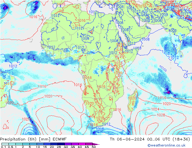 Z500/Rain (+SLP)/Z850 ECMWF Th 06.06.2024 06 UTC