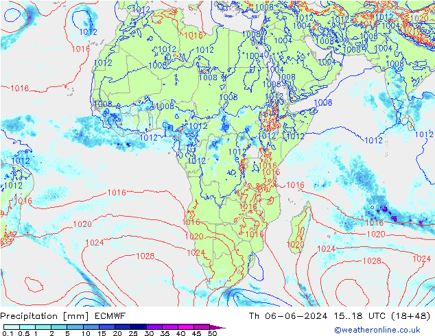 Precipitación ECMWF jue 06.06.2024 18 UTC