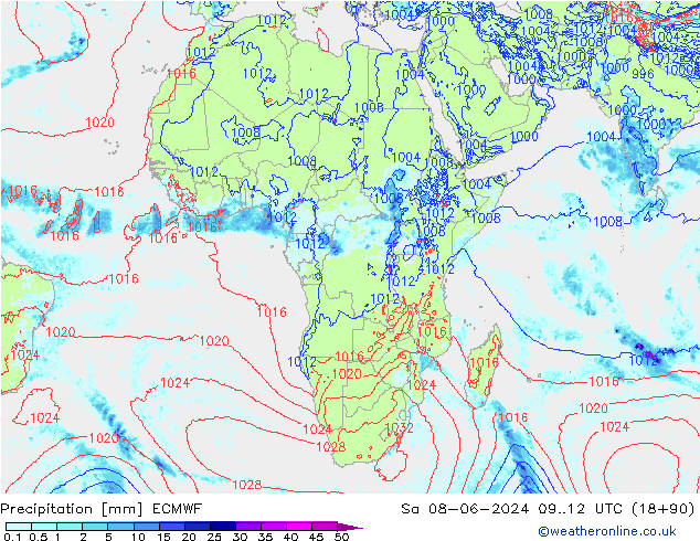 Precipitación ECMWF sáb 08.06.2024 12 UTC