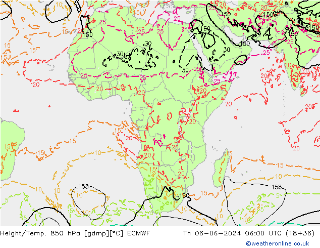 Z500/Rain (+SLP)/Z850 ECMWF Th 06.06.2024 06 UTC