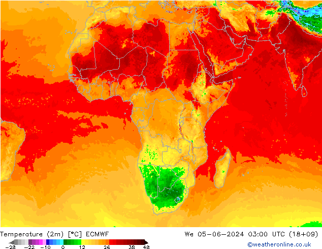 карта температуры ECMWF ср 05.06.2024 03 UTC