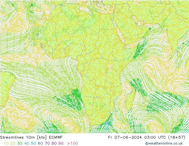 Stromlinien 10m ECMWF Fr 07.06.2024 03 UTC