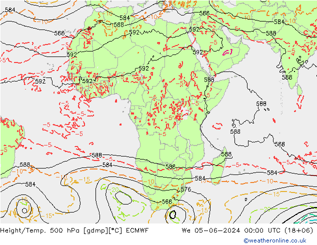 Height/Temp. 500 hPa ECMWF We 05.06.2024 00 UTC
