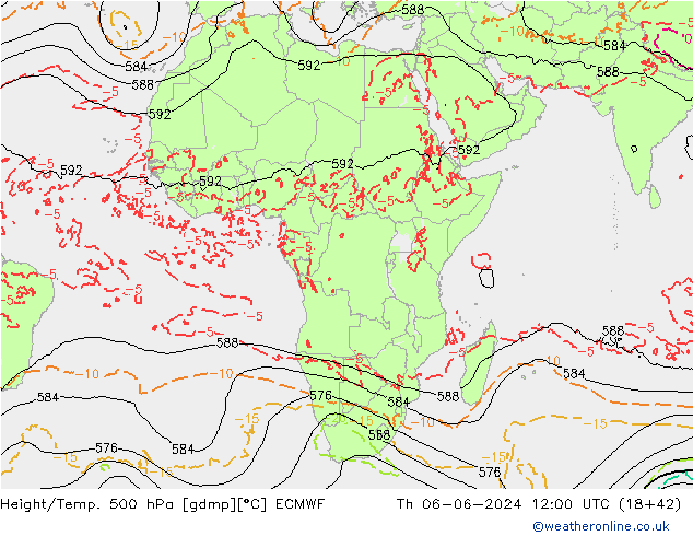 Z500/Rain (+SLP)/Z850 ECMWF Th 06.06.2024 12 UTC