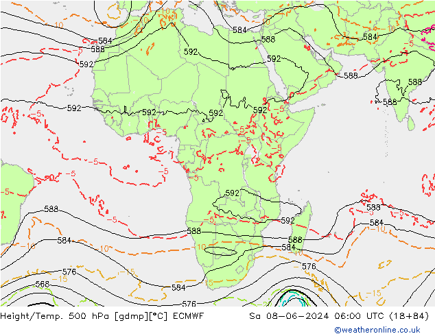 Z500/Rain (+SLP)/Z850 ECMWF sáb 08.06.2024 06 UTC