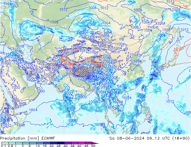 precipitação ECMWF Sáb 08.06.2024 12 UTC