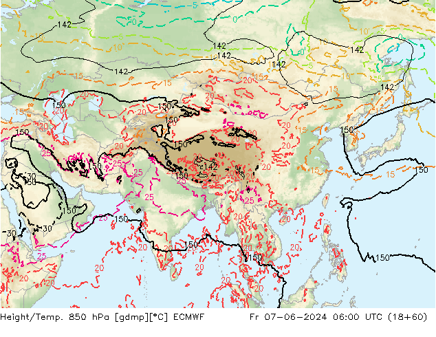 Z500/Rain (+SLP)/Z850 ECMWF Pá 07.06.2024 06 UTC