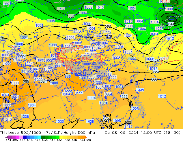 Thck 500-1000hPa ECMWF Sa 08.06.2024 12 UTC