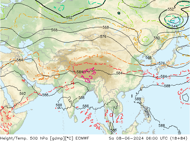 Z500/Regen(+SLP)/Z850 ECMWF za 08.06.2024 06 UTC