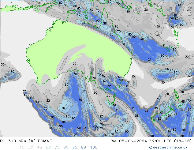 RH 300 hPa ECMWF Mi 05.06.2024 12 UTC