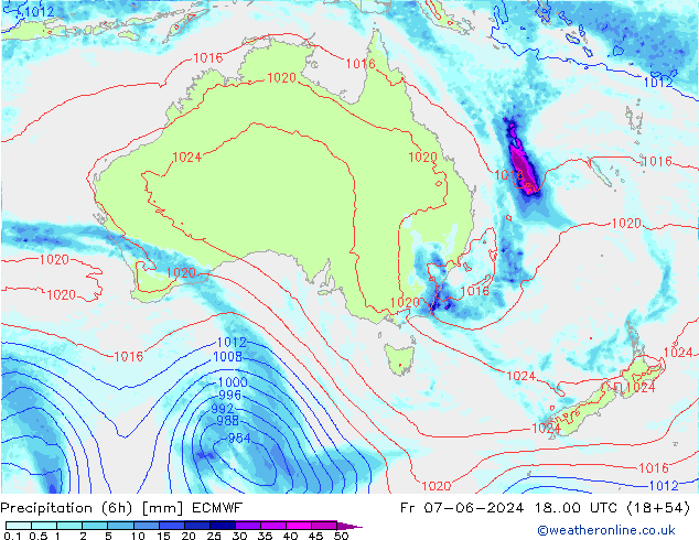 Z500/Yağmur (+YB)/Z850 ECMWF Cu 07.06.2024 00 UTC