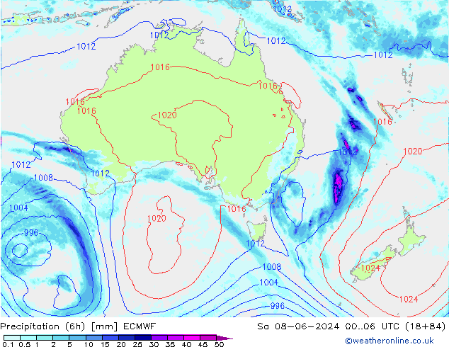 Z500/Rain (+SLP)/Z850 ECMWF sáb 08.06.2024 06 UTC