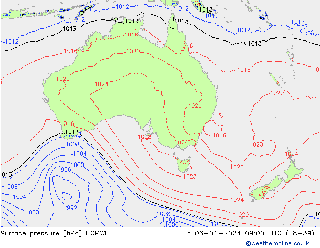 Yer basıncı ECMWF Per 06.06.2024 09 UTC