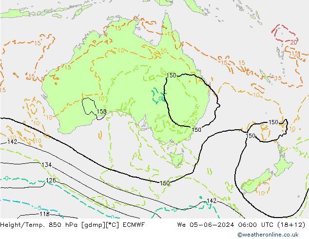 Z500/Rain (+SLP)/Z850 ECMWF We 05.06.2024 06 UTC