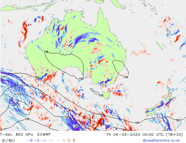 T-Adv. 850 hPa ECMWF Do 06.06.2024 00 UTC