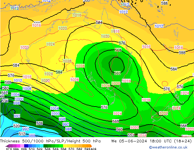 Thck 500-1000hPa ECMWF mer 05.06.2024 18 UTC