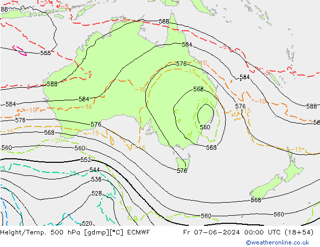 Z500/Yağmur (+YB)/Z850 ECMWF Cu 07.06.2024 00 UTC