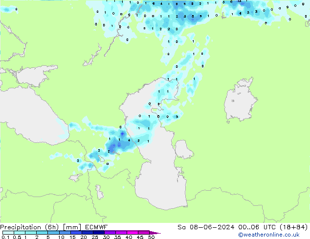 Z500/Rain (+SLP)/Z850 ECMWF sáb 08.06.2024 06 UTC