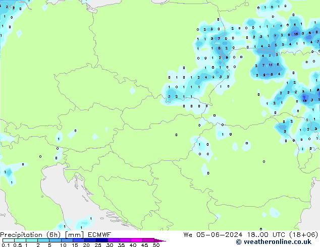 Z500/Rain (+SLP)/Z850 ECMWF mer 05.06.2024 00 UTC