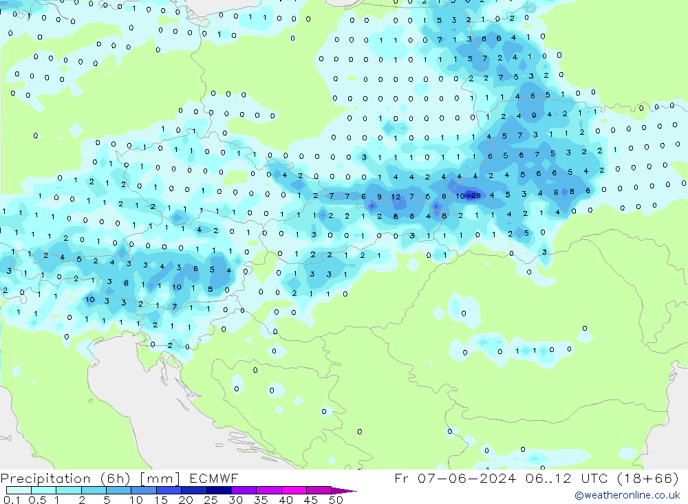 Z500/Rain (+SLP)/Z850 ECMWF Pá 07.06.2024 12 UTC