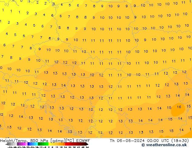 Z500/Rain (+SLP)/Z850 ECMWF czw. 06.06.2024 00 UTC