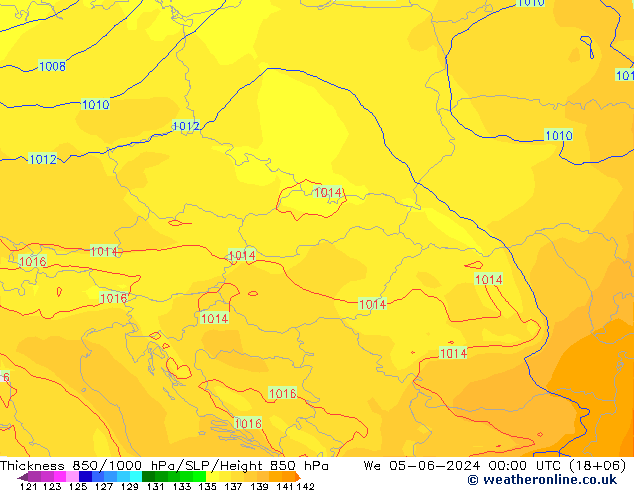 Thck 850-1000 hPa ECMWF śro. 05.06.2024 00 UTC