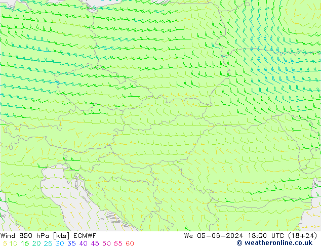 Wind 850 hPa ECMWF St 05.06.2024 18 UTC