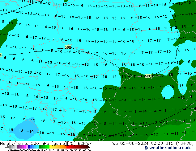 Z500/Rain (+SLP)/Z850 ECMWF mer 05.06.2024 00 UTC