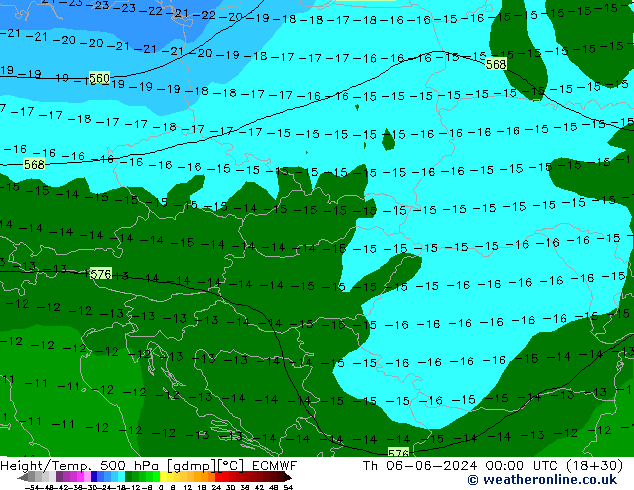 Z500/Rain (+SLP)/Z850 ECMWF czw. 06.06.2024 00 UTC