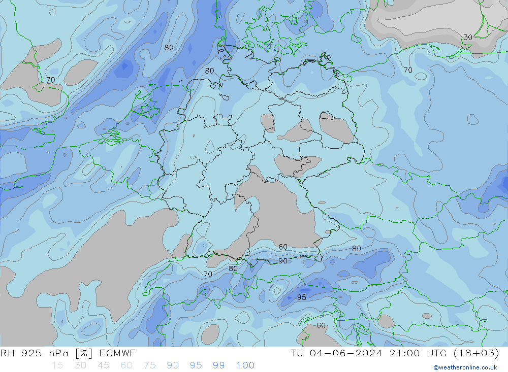 RH 925 hPa ECMWF mar 04.06.2024 21 UTC