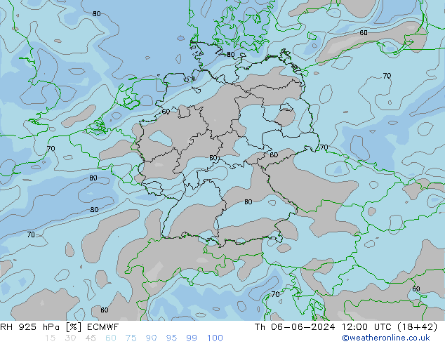 RH 925 hPa ECMWF Th 06.06.2024 12 UTC