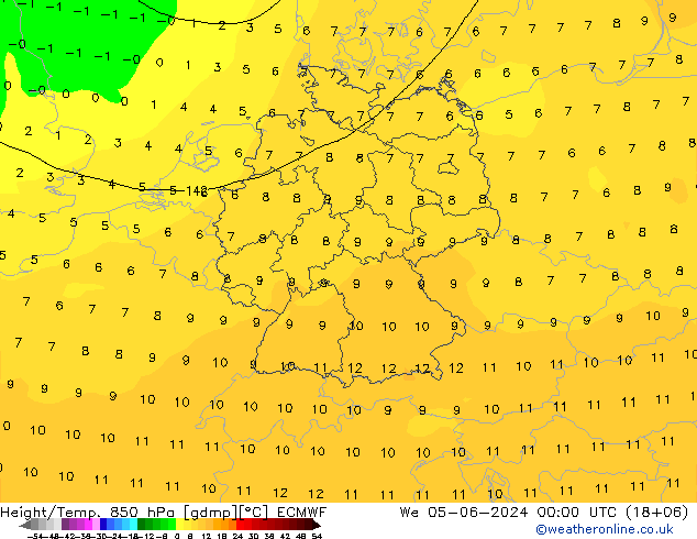 Z500/Rain (+SLP)/Z850 ECMWF 星期三 05.06.2024 00 UTC