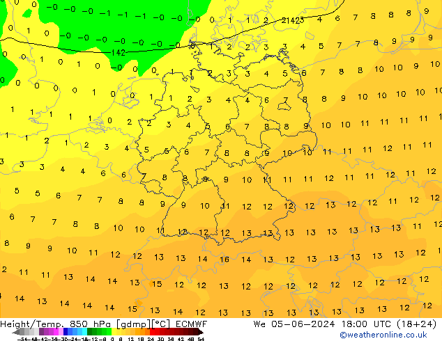 Z500/Rain (+SLP)/Z850 ECMWF St 05.06.2024 18 UTC