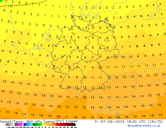 Z500/Rain (+SLP)/Z850 ECMWF ven 07.06.2024 18 UTC