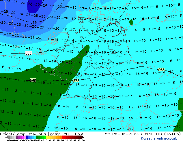 Z500/Rain (+SLP)/Z850 ECMWF Mi 05.06.2024 00 UTC