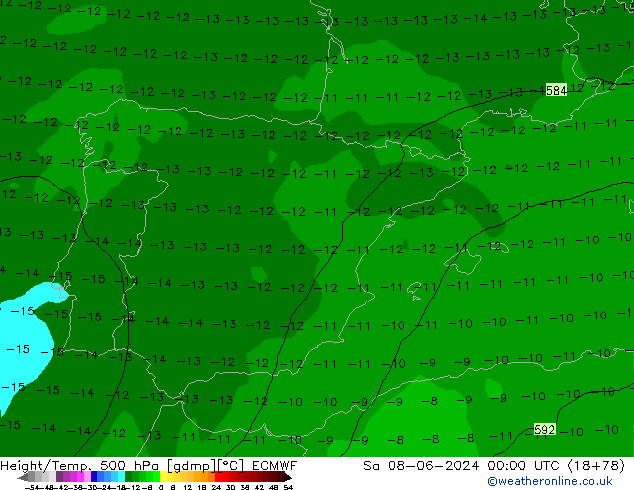 Z500/Rain (+SLP)/Z850 ECMWF  08.06.2024 00 UTC