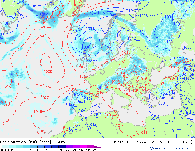 Z500/Yağmur (+YB)/Z850 ECMWF Cu 07.06.2024 18 UTC