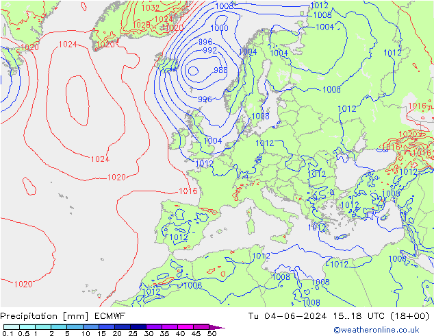 Neerslag ECMWF di 04.06.2024 18 UTC