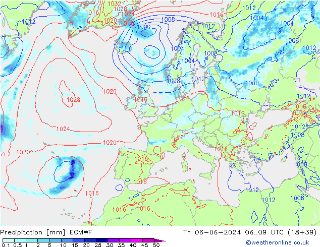 Precipitation ECMWF Th 06.06.2024 09 UTC