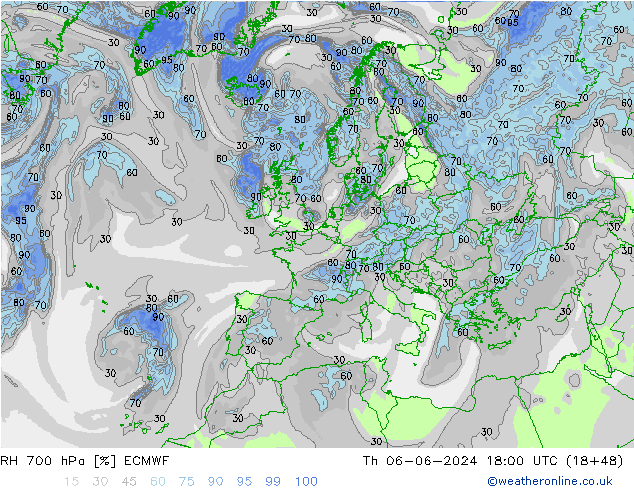 700 hPa Nispi Nem ECMWF Per 06.06.2024 18 UTC