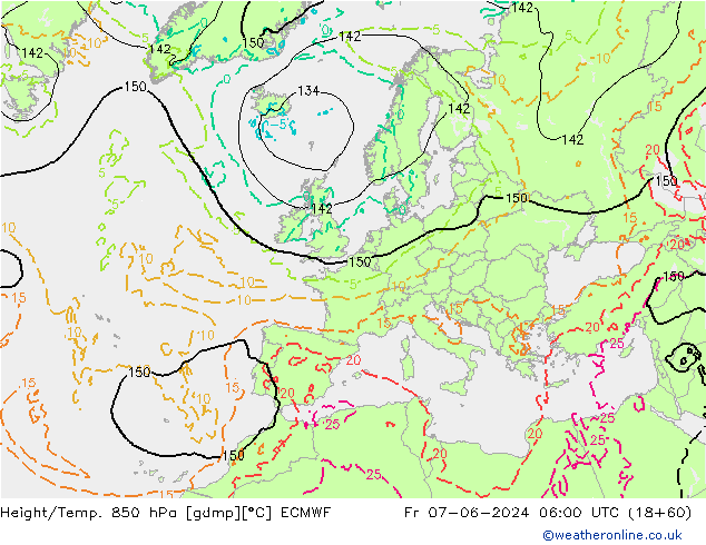 Z500/Yağmur (+YB)/Z850 ECMWF Cu 07.06.2024 06 UTC