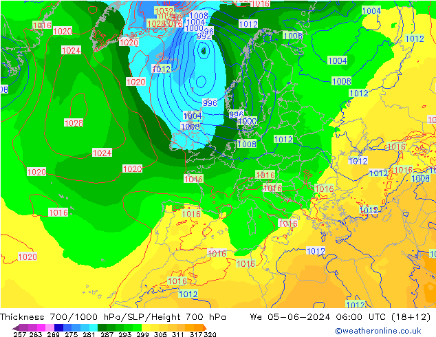 Thck 700-1000 hPa ECMWF  05.06.2024 06 UTC