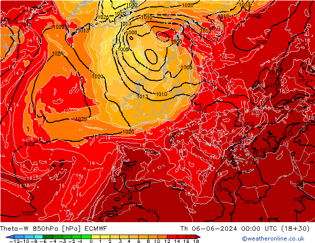 Theta-W 850hPa ECMWF Do 06.06.2024 00 UTC